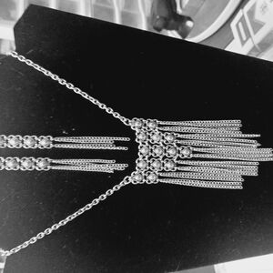 Elegant Silver Necklace with Fringe Design